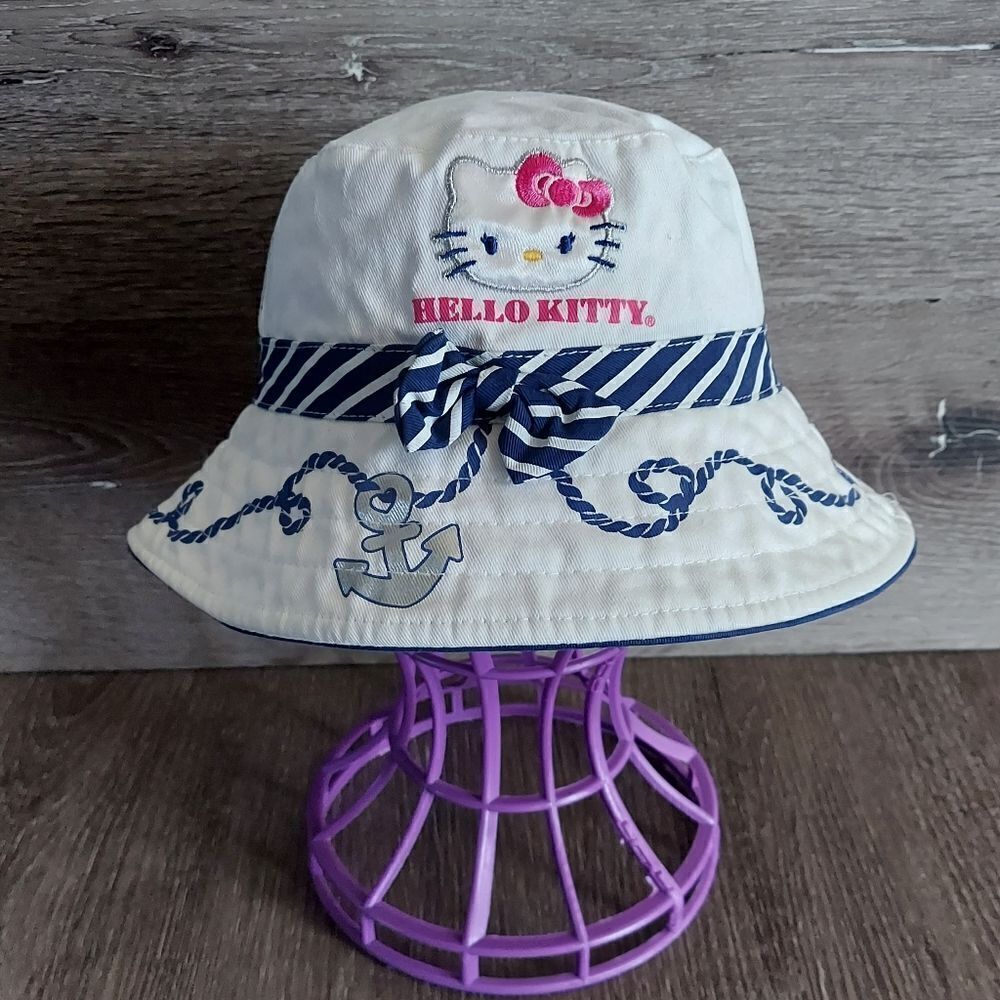 Hello Kitty Sailor Bow White Bucket Hat Sanrio 2012 Toodler